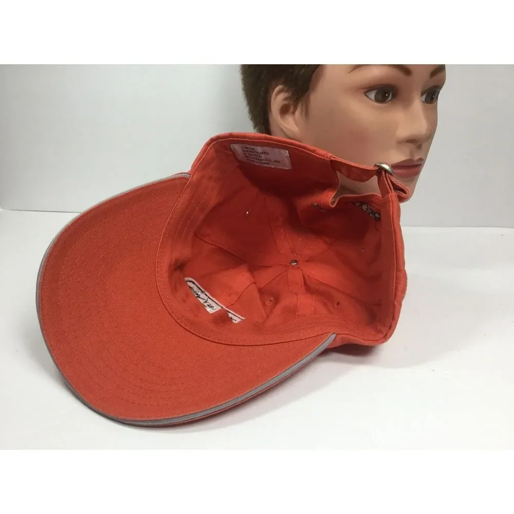 FUSION Hunting Hat‎ Khaki Orange Strap Back Baseball Cap Adjustable